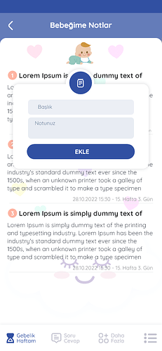 Bebeğime Notlar EKLE